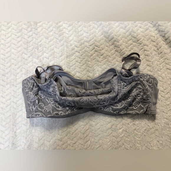 Olga Pretty Lace Cami Bra 38D Gray Floral Lace Full Coverage Underwire Softcore - Picture 2 of 7